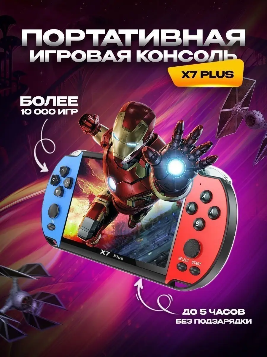 Игровая портативная приставка X7 Plus для детей аналог PSP PlayStation  165246314 купить в интернет-магазине Wildberries