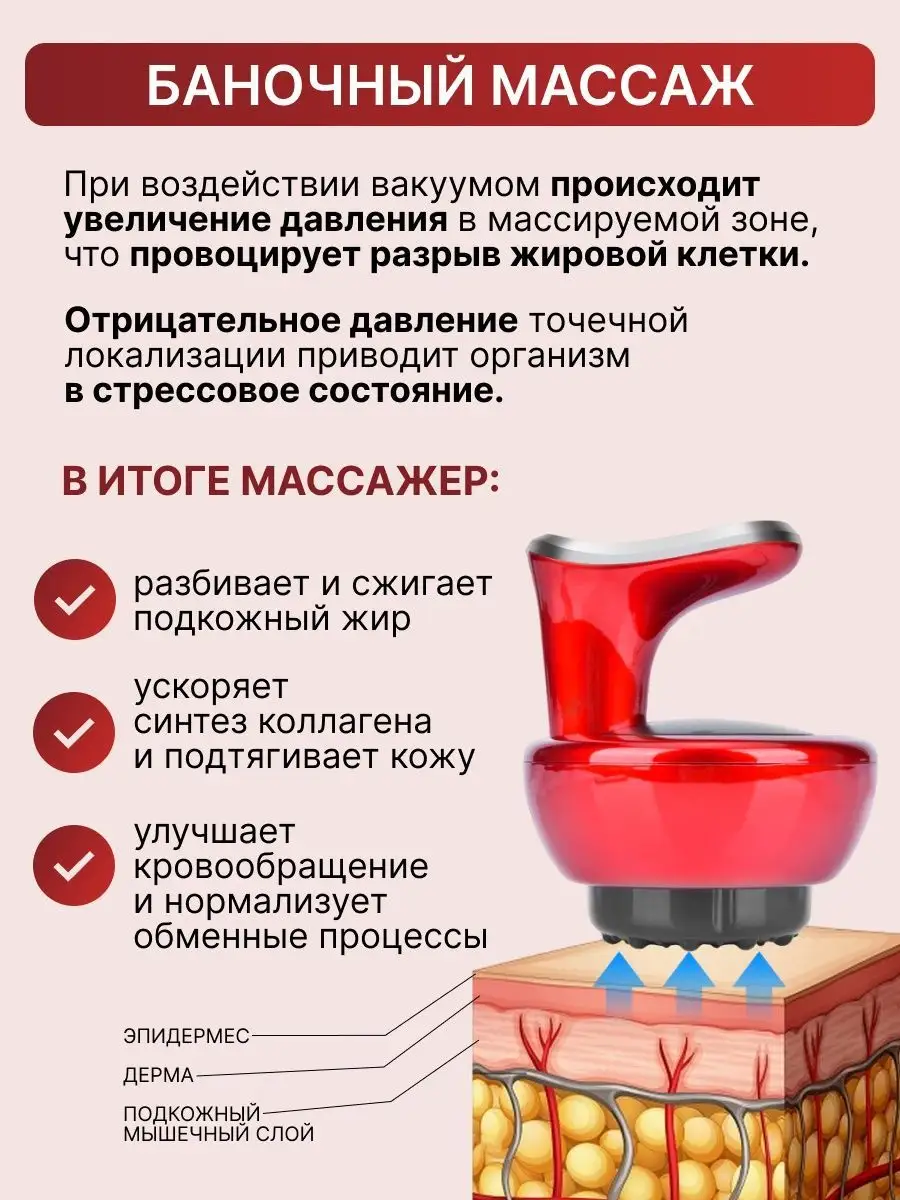 Массажер антицеллюлитный для тела вакуумный похудения Массажер антицеллюлитный для тела вакуумный похудения