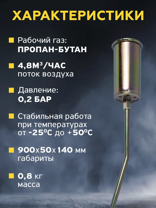 Кедр! Горелка газовая кровельная ГВ-111Р, 50мм, вентиль рычаг, вариант, фото 2