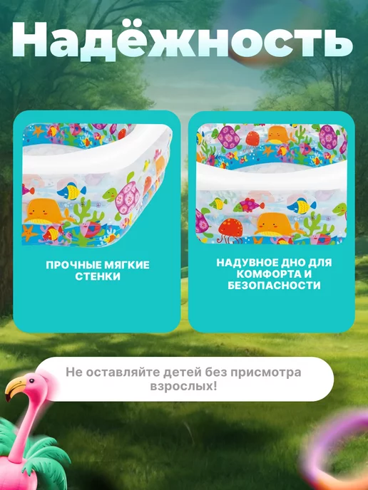 Intex Бассейн надувной детский 86 см, 191x178x61 см, 510 л, фото 2