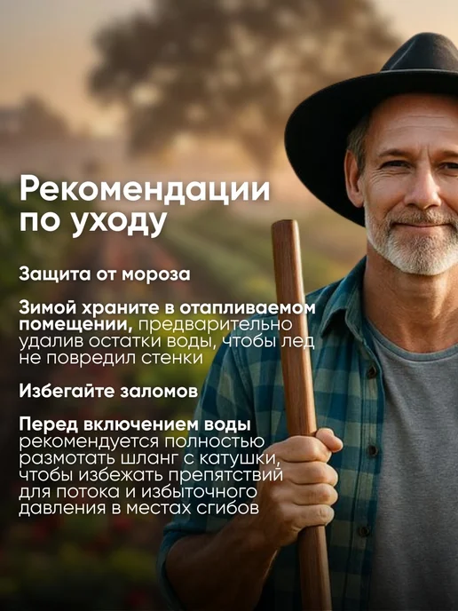 WMC Tools Шланг поливочный садовый на катушке с распылителем, зеленый, фото 8