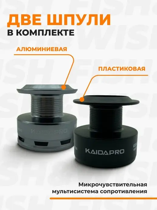 Kaida Катушка для спиннинга для рыбалки и фидера, серый, фото 3