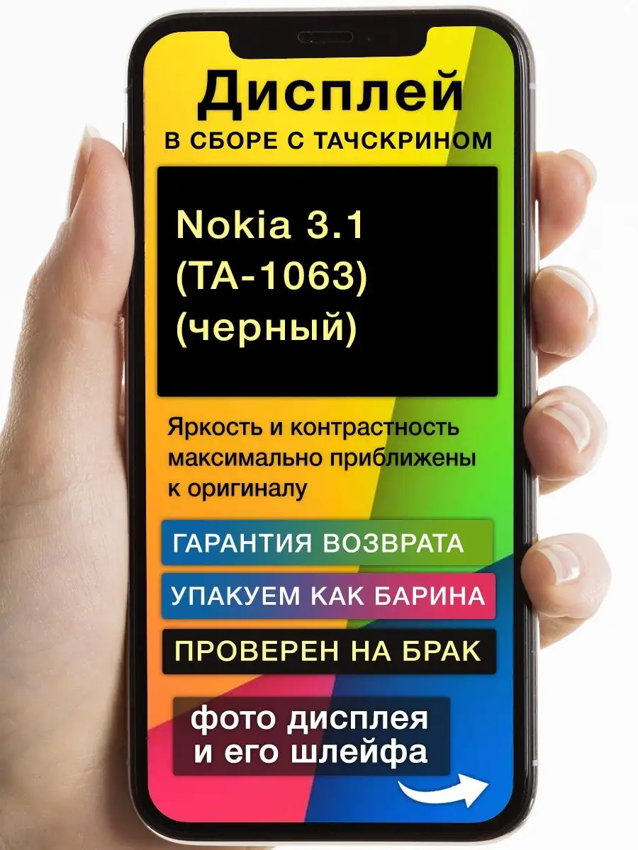 Дисплей Nokia 3.1 (TA-1063)+тачскрин (черный) GoodDisplay 165480843 купить  за 1 935 ₽ в интернет-магазине Wildberries