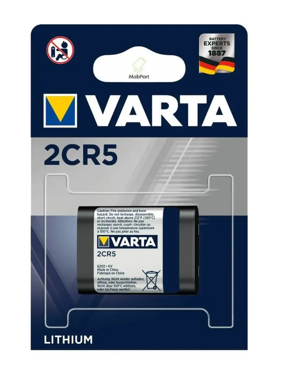 Батарейка Varta Lithium 2CR5 1 шт. MobPort 165513499 купить в  интернет-магазине Wildberries