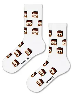 Носки с принтом Майнкрафт Minecraft MySocks 165515805 купить за 288 ₽ в интернет-магазине Wildberries