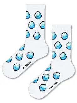 Носки с принтом Майнкрафт Minecraft MySocks 165515806 купить за 288 ₽ в интернет-магазине Wildberries