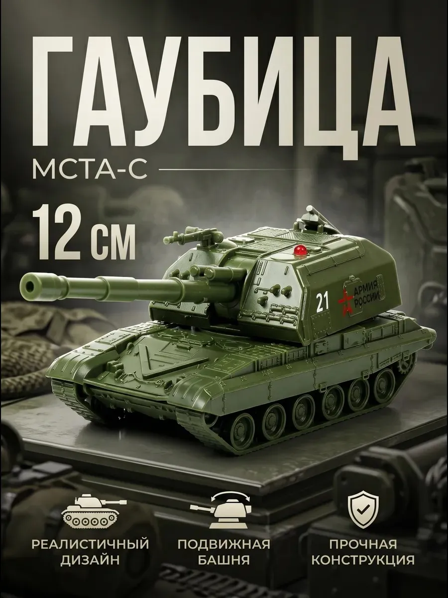 Машинка металлическая инерционная детская военная техника