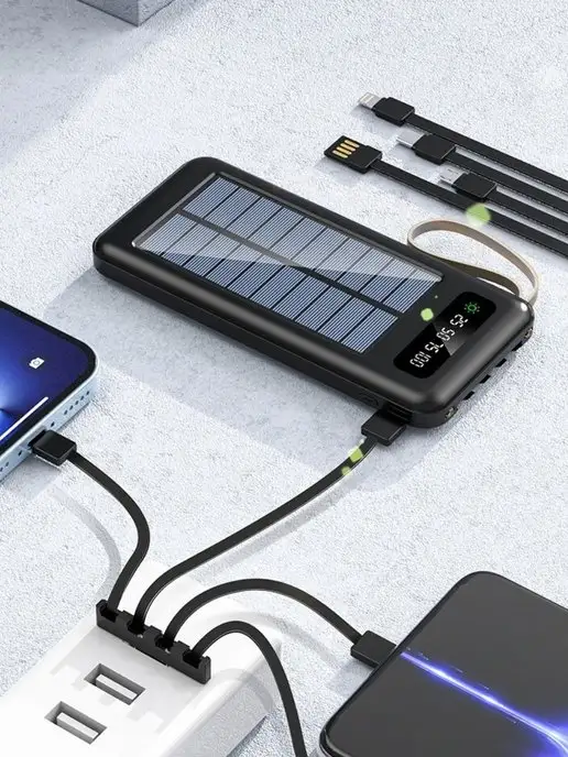 MILIS Power Bank 20000 мАч Повербанк на солнечной батарее, 20000 мАч, фото 4