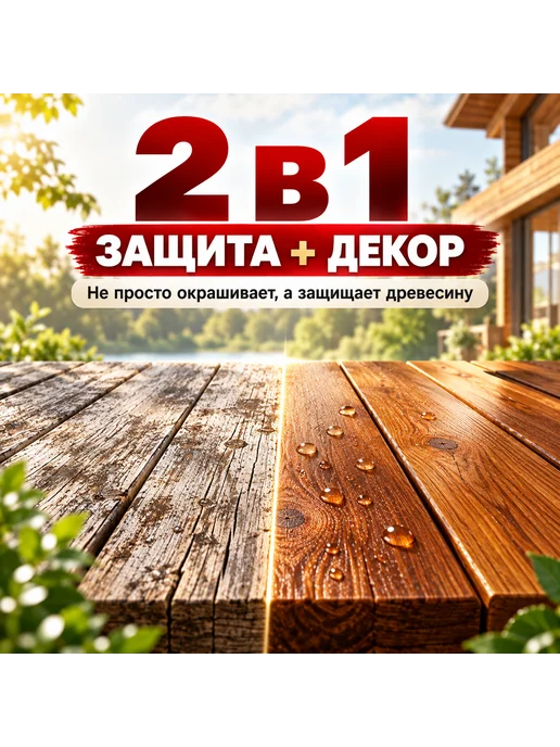 Акватекс Декоративная пропитка для дерева Экстра 2,7л тик, 2,7 л, фото 3