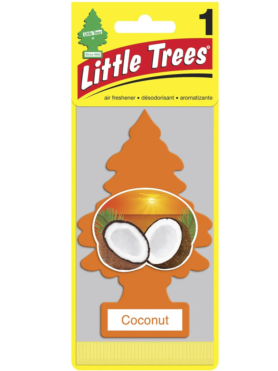 Ароматизатор в машину Ёлочка (Кокос) (Coconut) Little Trees 165552884  купить за 428 ₽ в интернет-магазине Wildberries