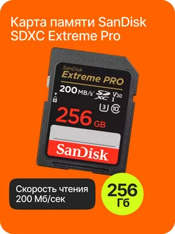 Карта памяти 256 ГБ для фотоаппарата SD СД Sandisk 165557743 купить за 6 988 ₽ в интернет-магазине Wildberries